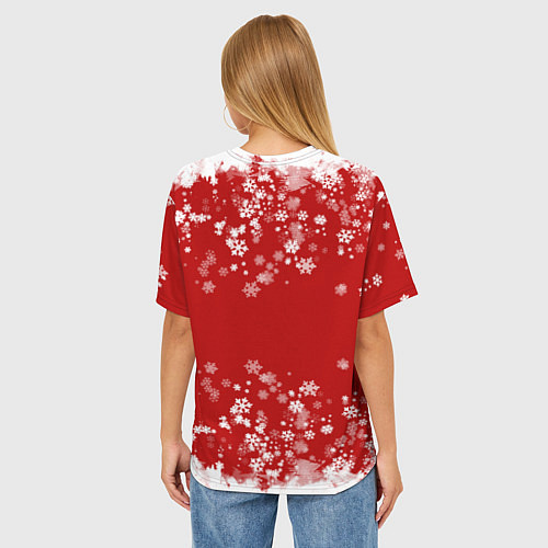 Женская футболка оверсайз Вечный снегопад / 3D-принт – фото 4