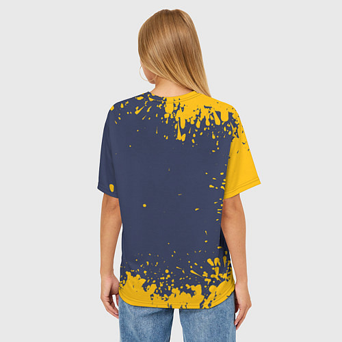 Женская футболка оверсайз Пошлая Молли брызги красок / 3D-принт – фото 4