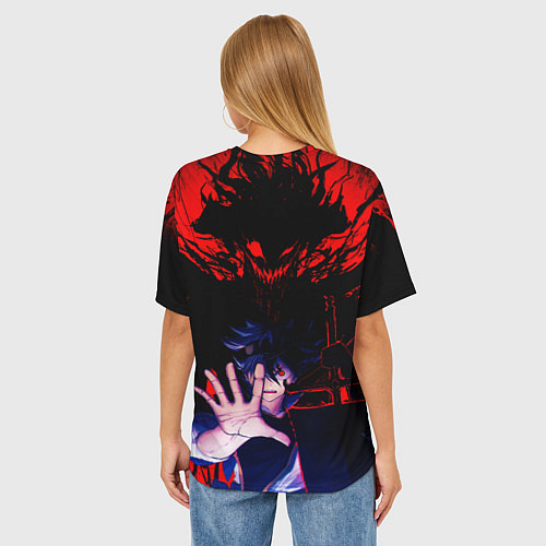 Женская футболка оверсайз Аста и его черный демон Черный клевер / 3D-принт – фото 4
