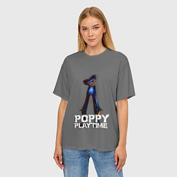 Футболка оверсайз женская HUGGY WUGGY POPPY PLAYTIME, цвет: 3D-принт — фото 2