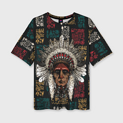 Футболка оверсайз женская Эхо прошлого индеец, цвет: 3D-принт