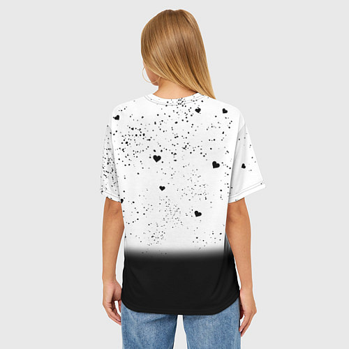 Женская футболка оверсайз CAT LOVE / 3D-принт – фото 4