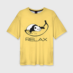 Женская футболка оверсайз Relax - панда на банане