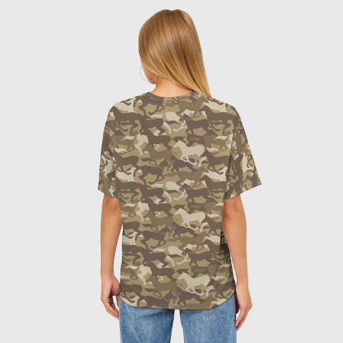 Женская футболка оверсайз Бегущие Дикие Лошади / 3D-принт – фото 4