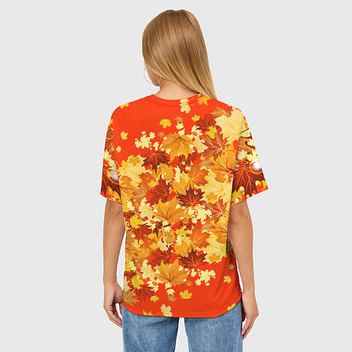 Женская футболка оверсайз Кленовый листопад / 3D-принт – фото 4