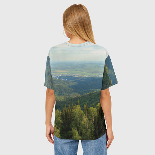Женская футболка оверсайз Природный пейзаж / 3D-принт – фото 4