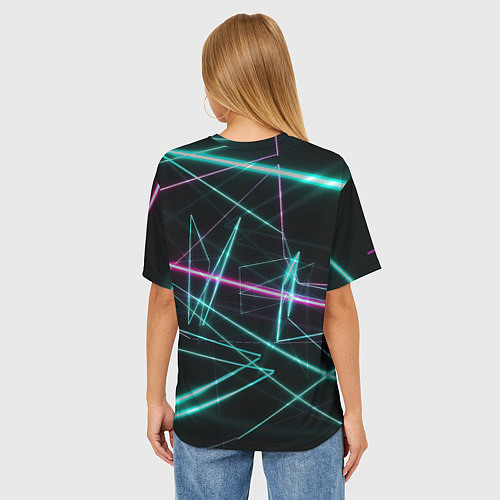Женская футболка оверсайз Лазерная композиция / 3D-принт – фото 4