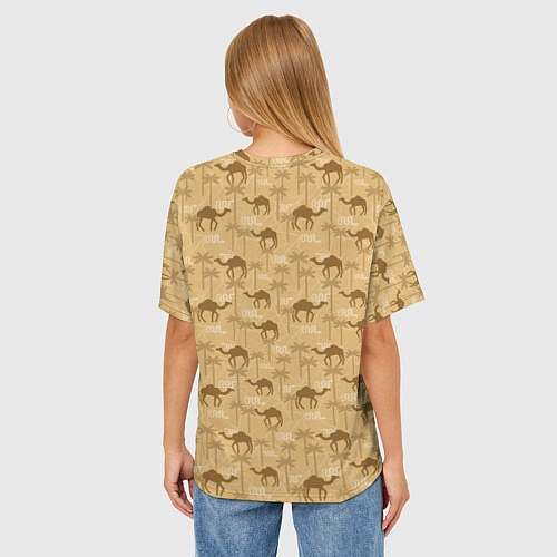 Женская футболка оверсайз Верблюды / 3D-принт – фото 4
