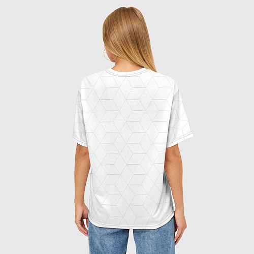 Женская футболка оверсайз Гладиатор Красно-белый / 3D-принт – фото 4