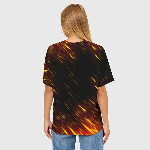 Женская футболка оверсайз ACDC Neon / 3D-принт – фото 4