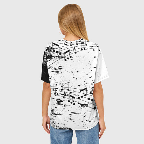 Женская футболка оверсайз ACDC - Музыкальные ноты / 3D-принт – фото 4