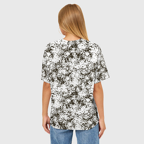 Женская футболка оверсайз Зимний Камуфляж цифра / 3D-принт – фото 4