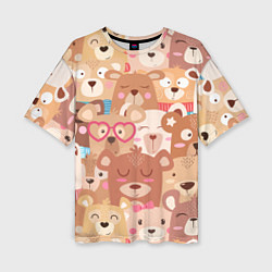 Женская футболка оверсайз Bears texture