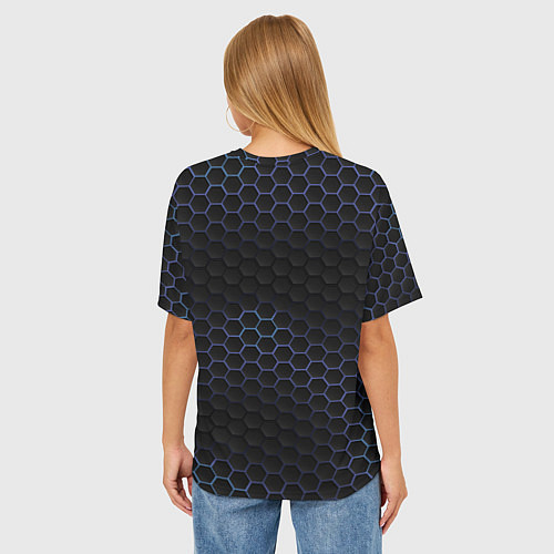Женская футболка оверсайз Тик BRAWL STARS соты / 3D-принт – фото 4