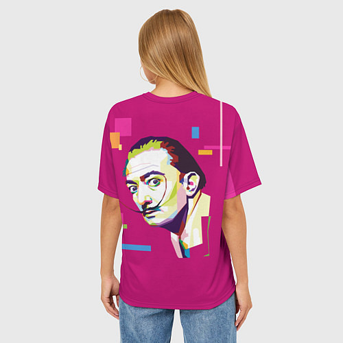 Женская футболка оверсайз Salvador Dali: I am just not normal / 3D-принт – фото 4