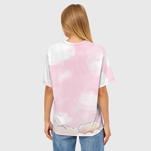 Женская футболка оверсайз Большой забавный заяц / 3D-принт – фото 4
