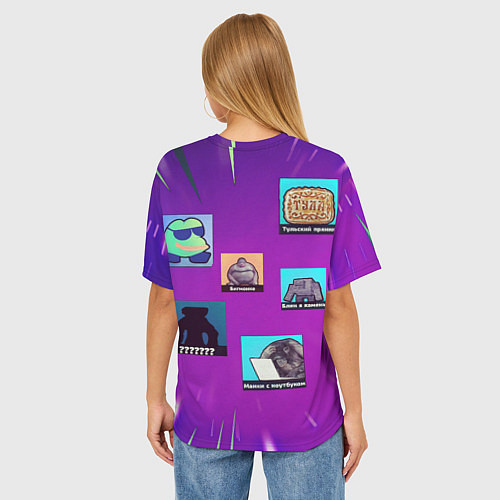 Женская футболка оверсайз Babl Kvas Items / 3D-принт – фото 4