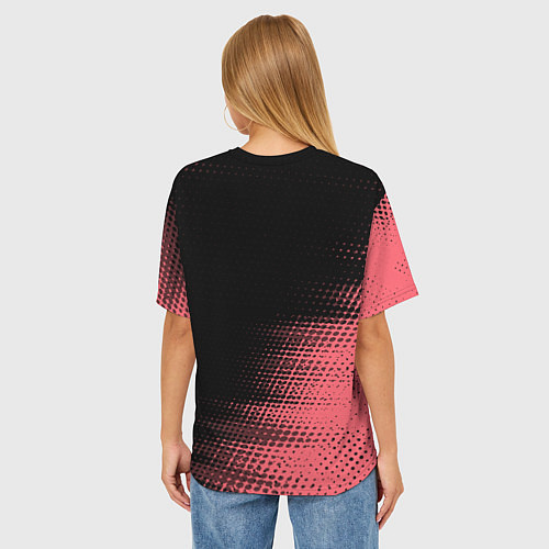Женская футболка оверсайз LALAFANFAN - РОЗОВАЯ - Абстракция / 3D-принт – фото 4