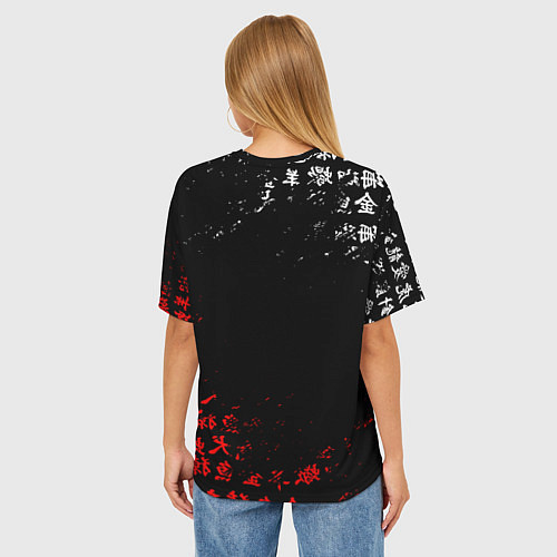 Женская футболка оверсайз CYBERPUNK SAMURAI: JAPAN STYLE / 3D-принт – фото 4