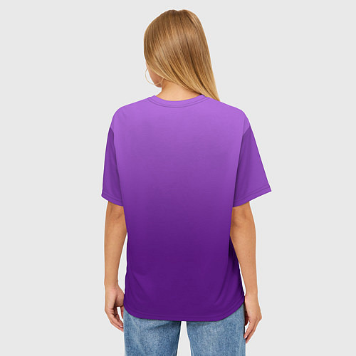 Женская футболка оверсайз Красивый фиолетовый градиент / 3D-принт – фото 4