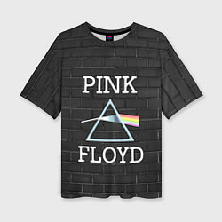 Футболка оверсайз женская PINK FLOYD LOGO - ПИНК ФЛОЙД ЛОГОТИП, цвет: 3D-принт