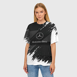 Футболка оверсайз женская Mercedes-Benz - Темный, цвет: 3D-принт — фото 2