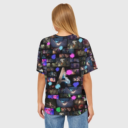 Женская футболка оверсайз АРКЕЙН collage / 3D-принт – фото 4