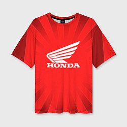 Футболка оверсайз женская Honda красные линии, цвет: 3D-принт