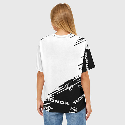 Женская футболка оверсайз Honda sport pattern / 3D-принт – фото 4