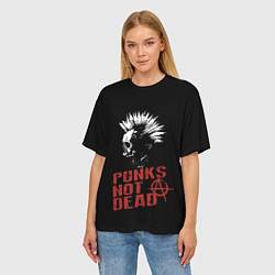 Футболка оверсайз женская Punks Not Dead, цвет: 3D-принт — фото 2