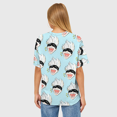 Женская футболка оверсайз Узор с Сатору / 3D-принт – фото 4