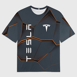 Футболка оверсайз женская Tesla текстура, цвет: 3D-принт