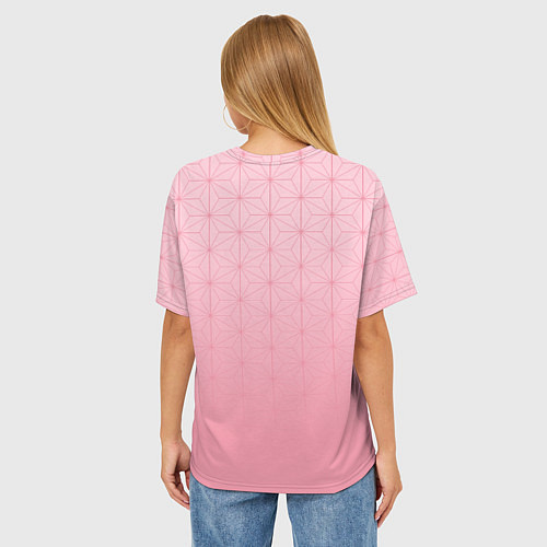 Женская футболка оверсайз НЕДЗУКО DEMON SLAYER КЛИНОК / 3D-принт – фото 4