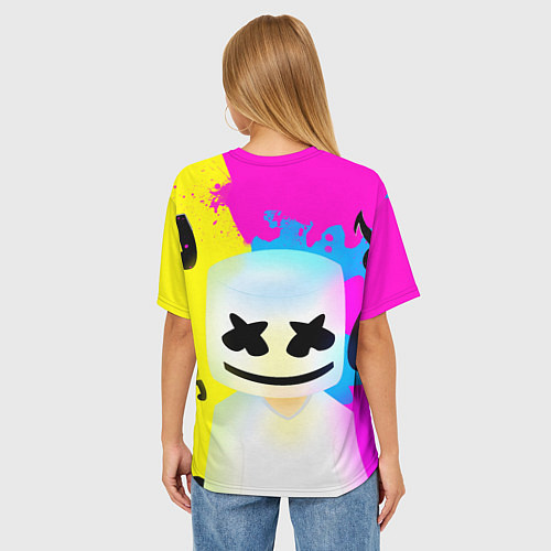 Женская футболка оверсайз Маршмеллоу New Топ Краски / 3D-принт – фото 4