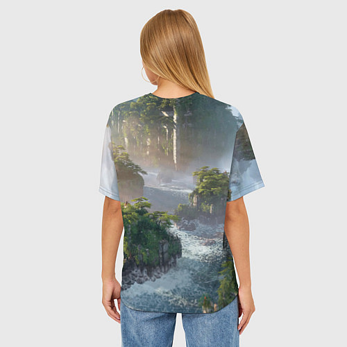 Женская футболка оверсайз Элой Horizon / 3D-принт – фото 4