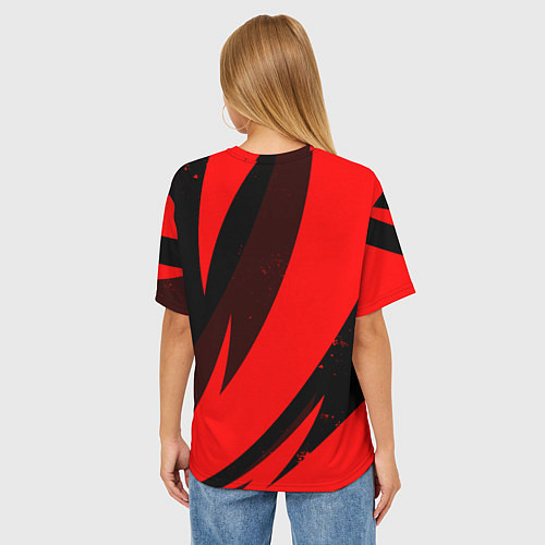 Женская футболка оверсайз HONDA RED ХОНДА КРАСНЫЙ / 3D-принт – фото 4