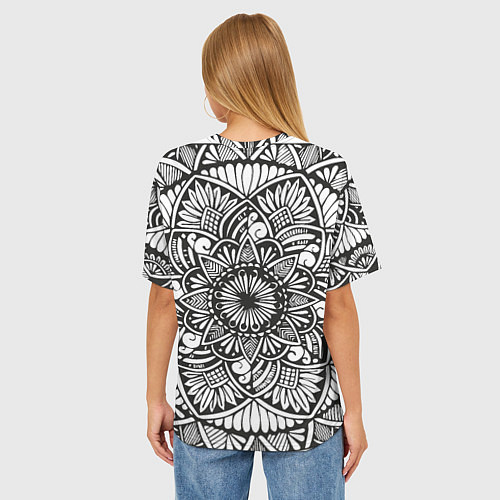 Женская футболка оверсайз Мандала 2028-1 / 3D-принт – фото 4