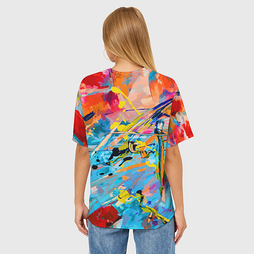 Женская футболка оверсайз Vanguard fashion pattern Milano / 3D-принт – фото 4
