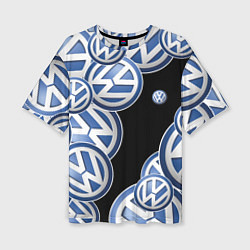 Женская футболка оверсайз Volkswagen logo Pattern