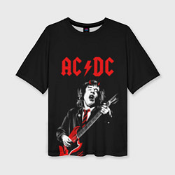 Женская футболка оверсайз AC DC Ангус Янг гитарист