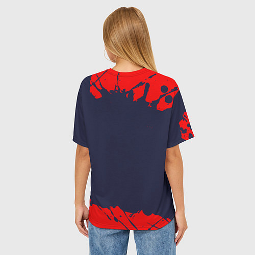 Женская футболка оверсайз ВЕДЬМАК Брызги / 3D-принт – фото 4