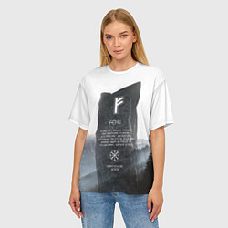 Футболка оверсайз женская Феху-Руны, цвет: 3D-принт — фото 2