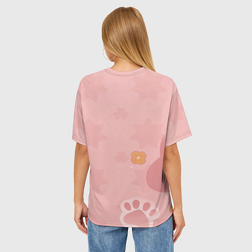 Женская футболка оверсайз Cute Diona Genshin Impact / 3D-принт – фото 4