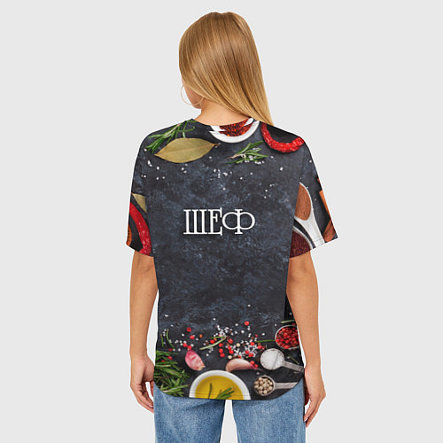 Женская футболка оверсайз Мамуля - рулит! / 3D-принт – фото 4