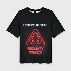 Женская футболка оверсайз Five Nights at Freddys: Security Breach logo