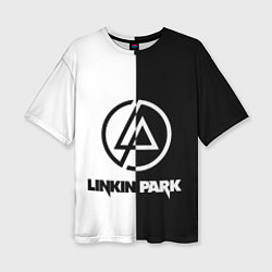 Футболка оверсайз женская Linkin Park ЧБ, цвет: 3D-принт