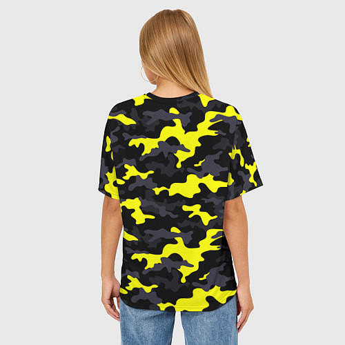 Женская футболка оверсайз Black Camo / 3D-принт – фото 4