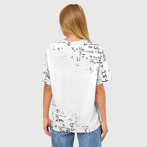 Женская футболка оверсайз КОТ ПРОГРАММИСТ / 3D-принт – фото 4