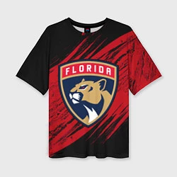 Футболка оверсайз женская Florida Panthers, Флорида Пантерз, NHL, цвет: 3D-принт