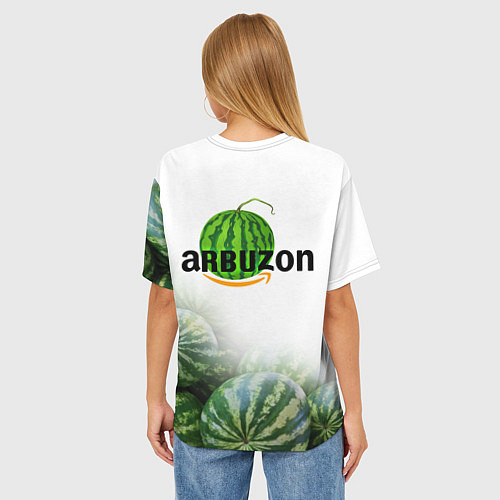 Женская футболка оверсайз Арбузон - all / 3D-принт – фото 4